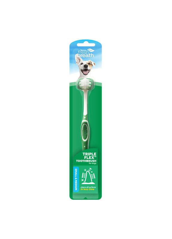 Зубна щітка для собак TripleFlex Dog Toothbrush - Small / Medium TropiClean (340052411)
