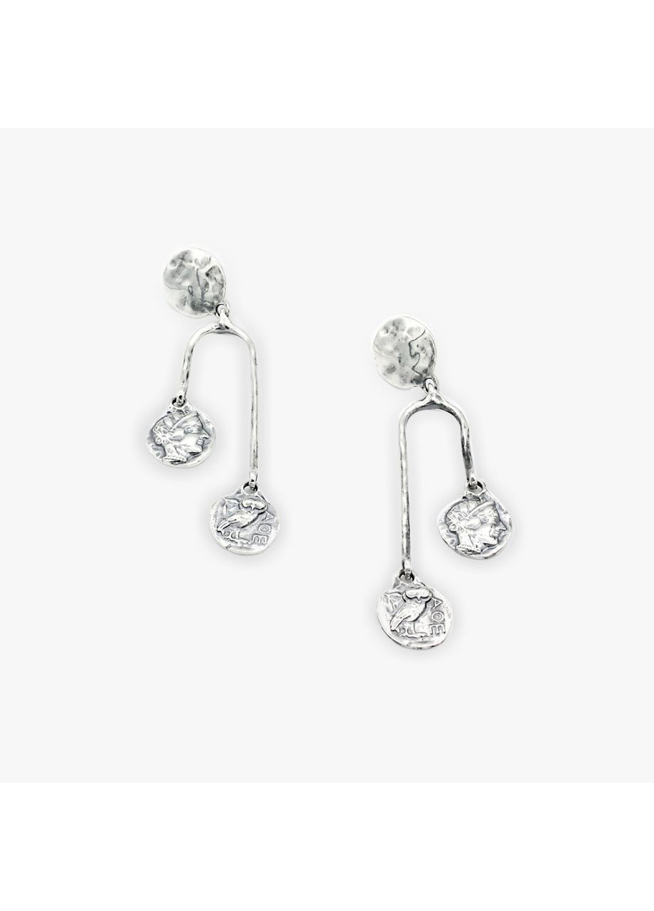 Сережки пусети з підвісками античні Афіна Byzanti 925 Skifska Etnika (364203008)