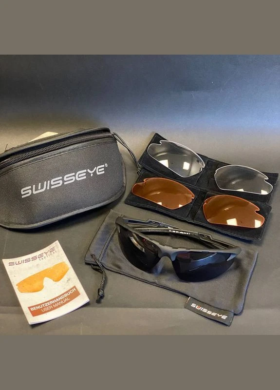Окуляри тактичні Балістичні Захист очей TACT. BRILLE APACHE SCHWARZ (15624202) Swiss Eye (331890576)