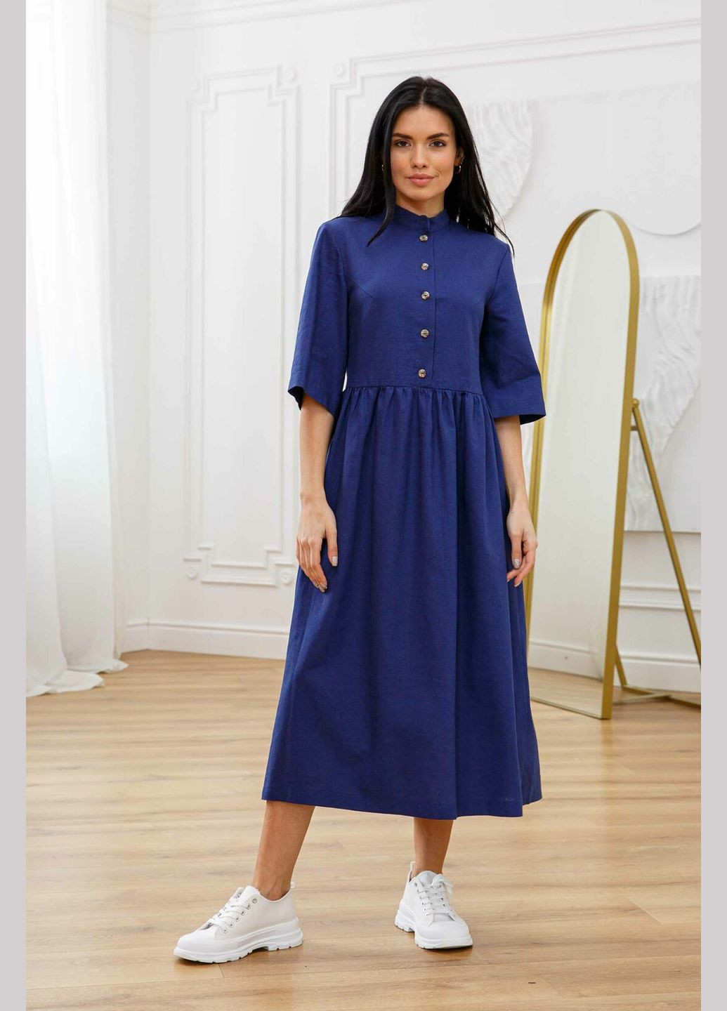 Синее повседневный, кэжуал платье тильда Ри Мари