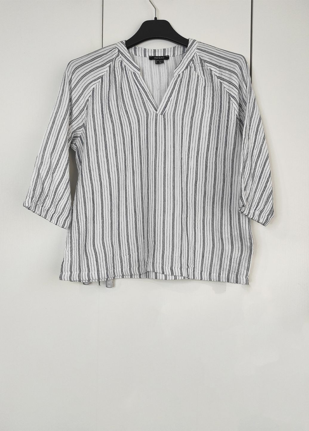 Комбинированная летняя блуза из муслина в полоску рукав 3/4 Esmara