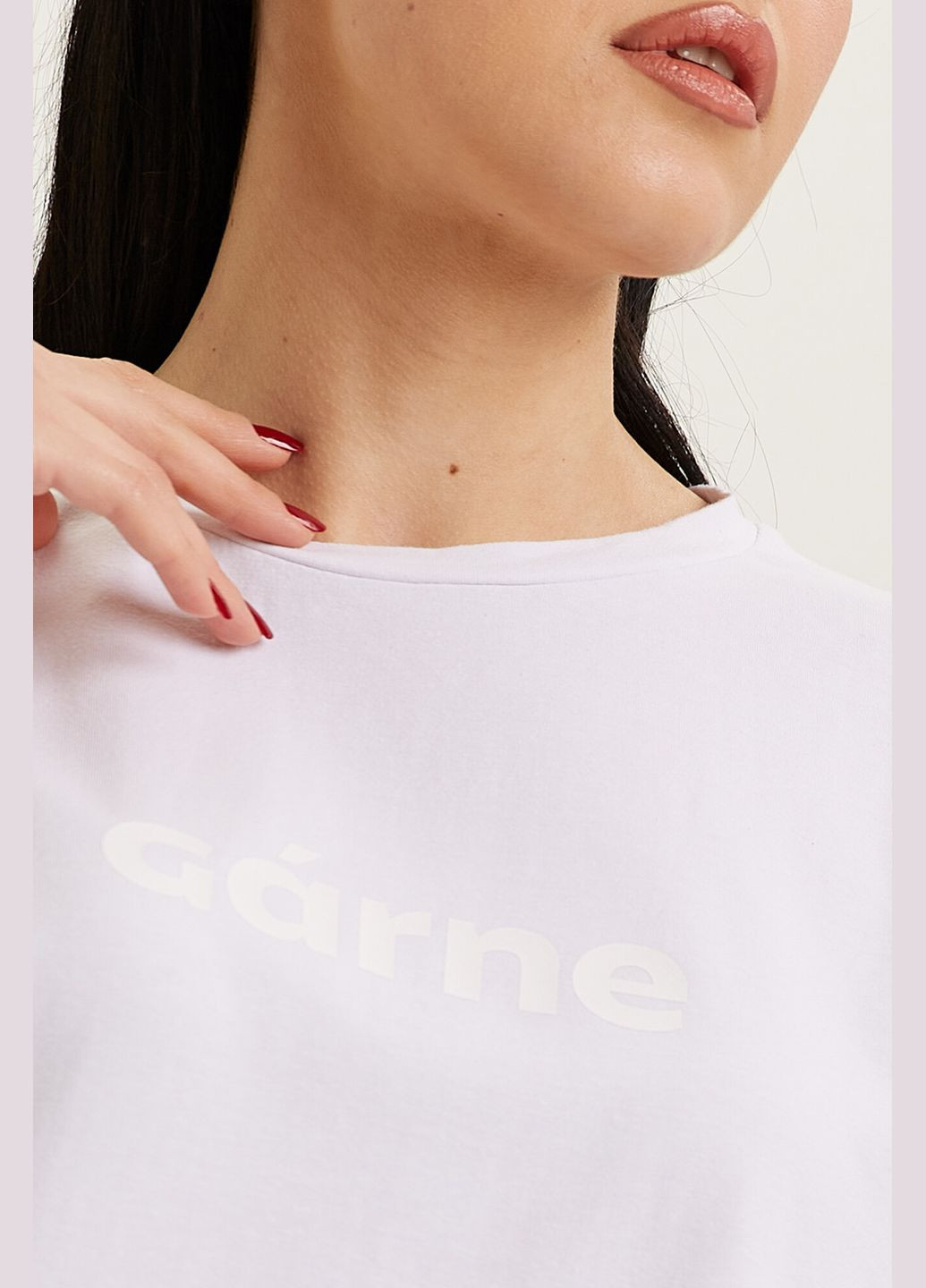 Белая летняя оверсайз футболка Garne