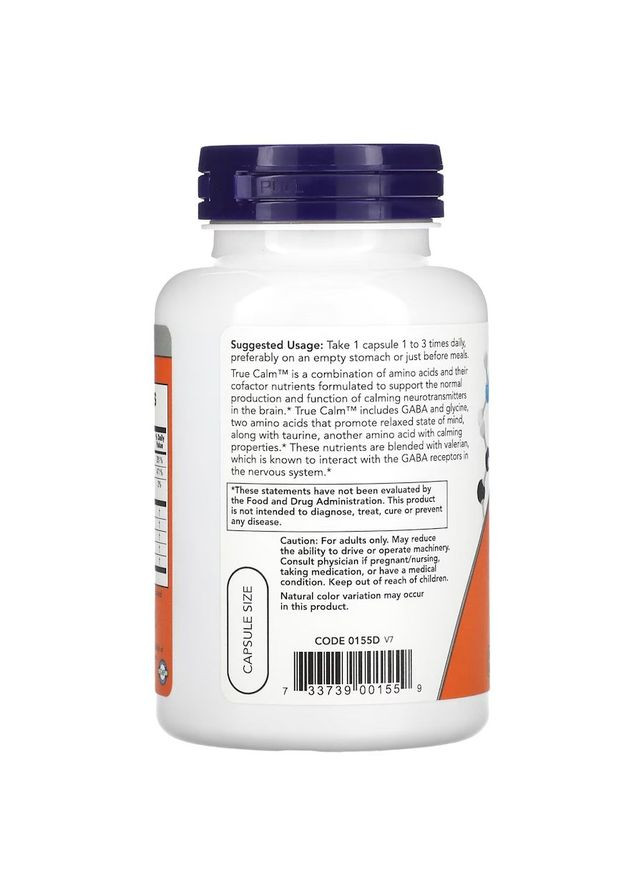 Аминокислота True Calm, 90 вегакапсул Now (322293603)