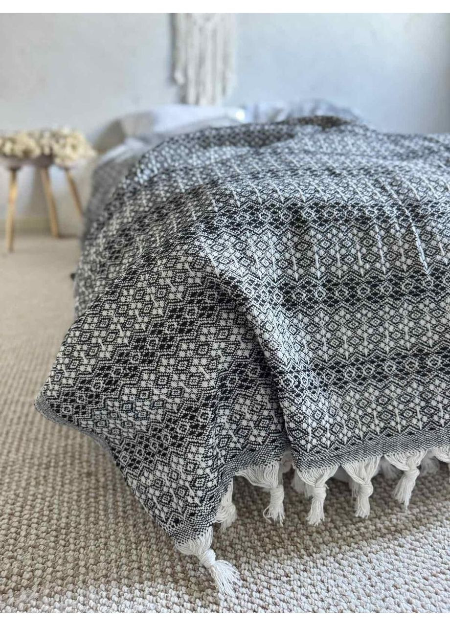 Покрывало Norway хлопковое черно-белый цвет 200х230 см ZEINTEX (315347377)