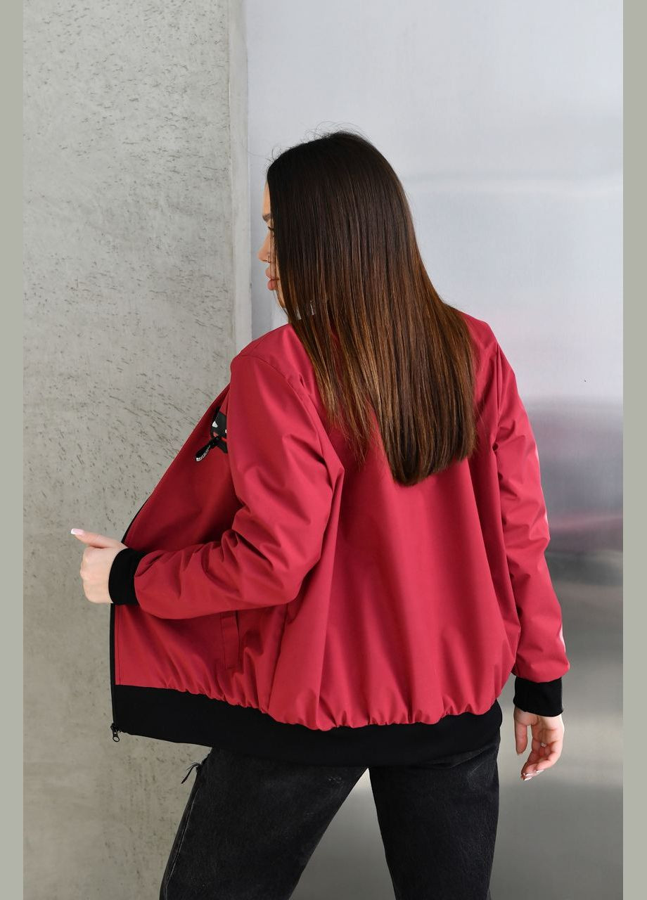 Бордовая женская куртка бомбер цвет бордовый р.48/50 450747 New Trend