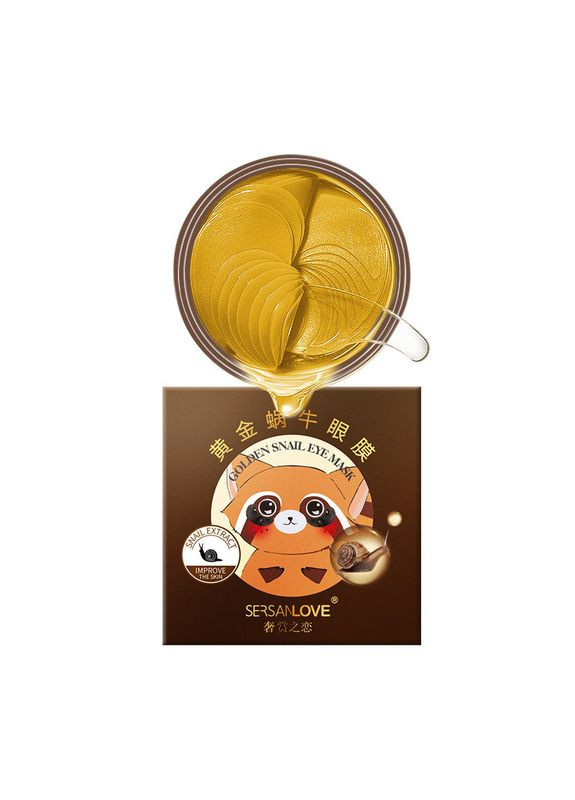 БЕЗ КОРОБКИ! Гидрогелевые патчи под глаза с фильтратом слизи улитки Golden Snail Eye Mask, 90г/60шт Sersanlove (317169586)