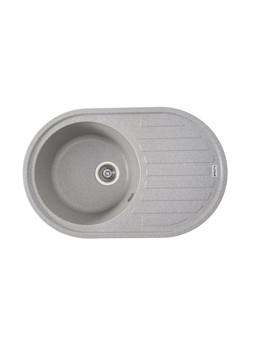 Гранітна мийка для кухні 7750 LIRA матова Сіра Platinum (269793745)