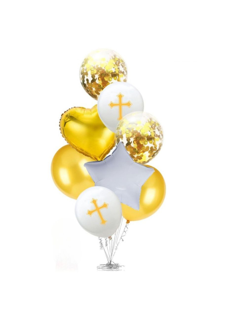 Набор 11 шаров Ангел Золото и белый No Brand (360559366)
