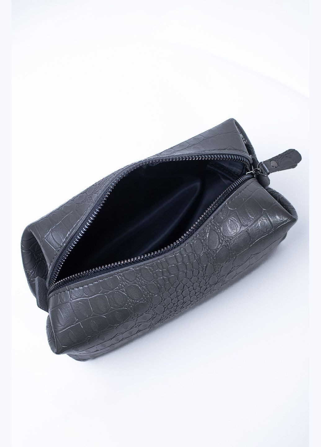 Косметичка з екошкіри сірого кольору крокодил VOLMAS (316302495)