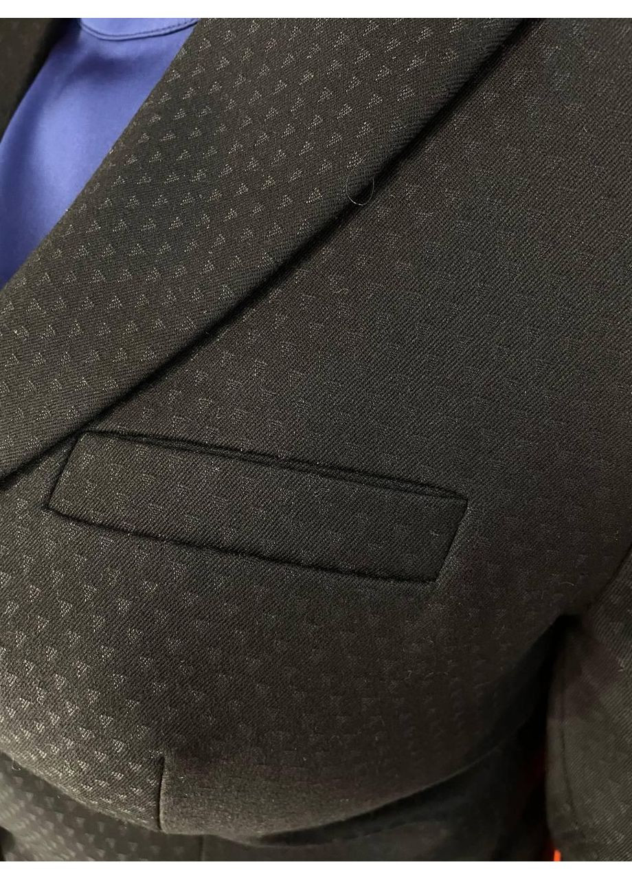 Піджак жіночий класичний довгий рукав текстура з візерунком 48 чорний J. London (354332031)