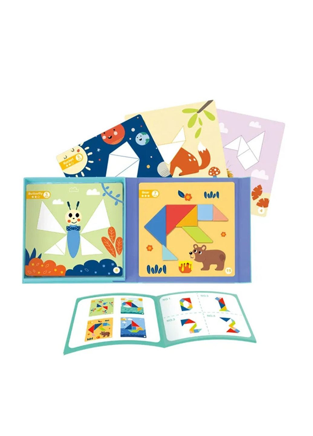 Деревянная развивающая головоломка танграм магнитный Tooky toy (304538132)