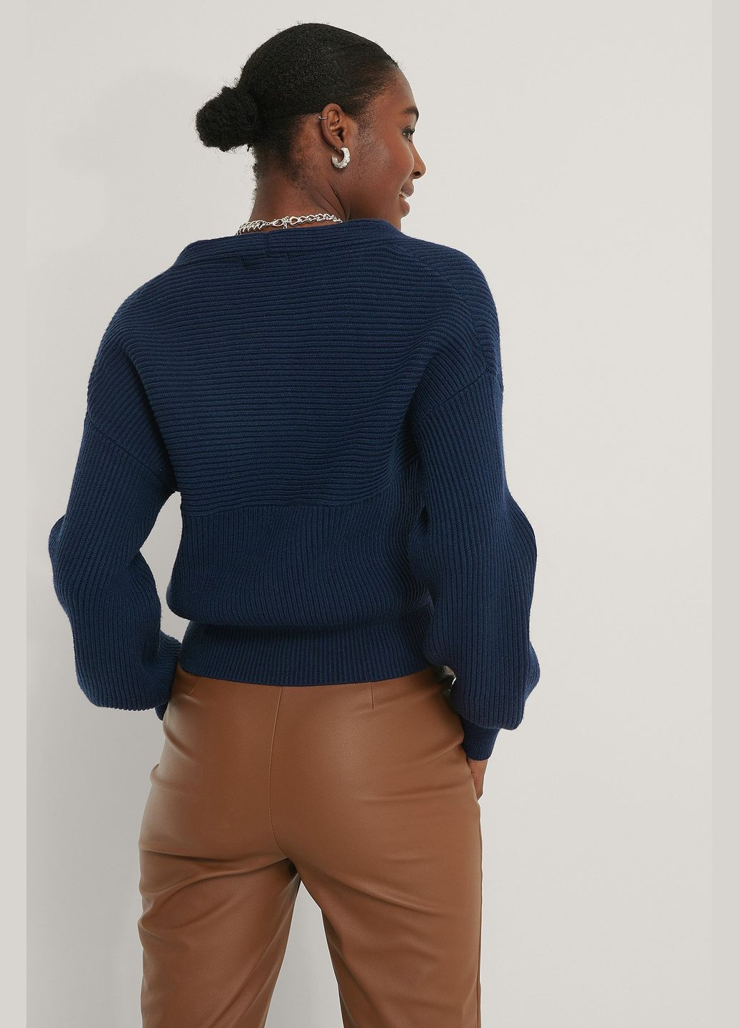 Темно-синій пуловер демісезон,темно-синій, NA-KD