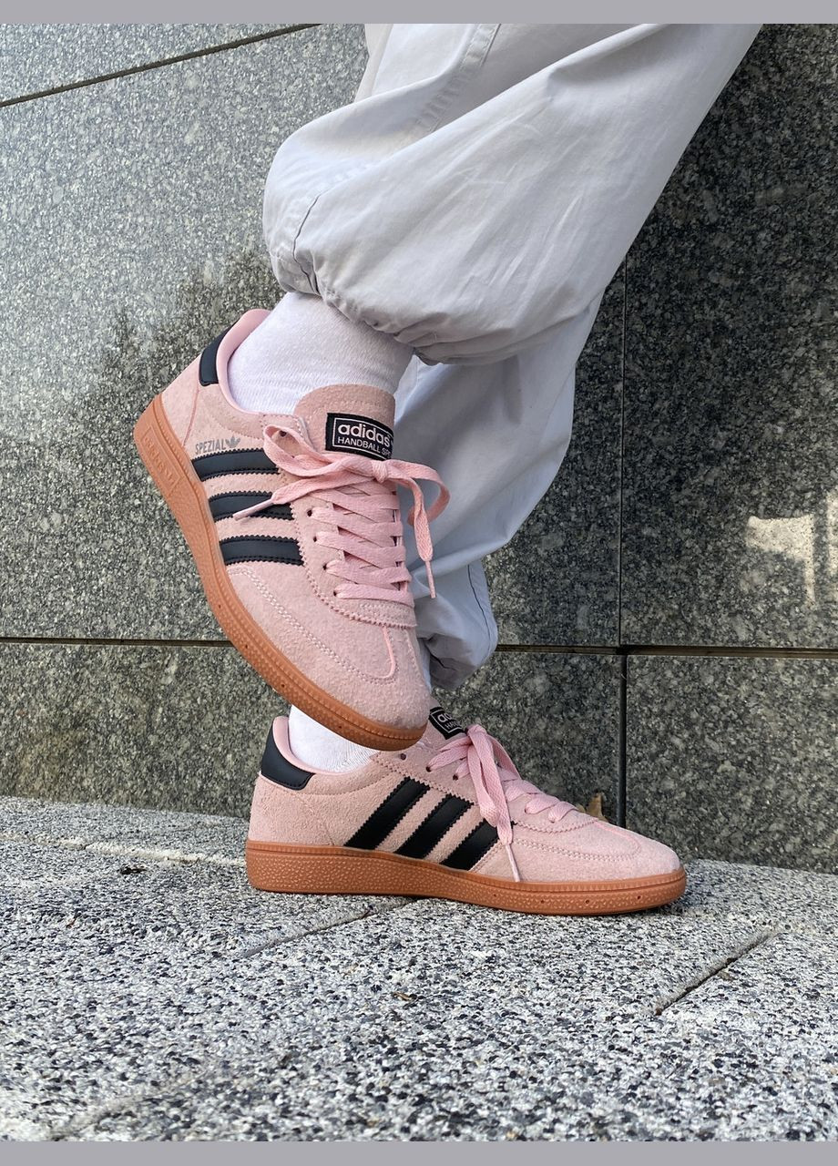 Рожеві кросівки handball spezial clear pink arctic night gum — if6561 40 - 25.5 см No Brand