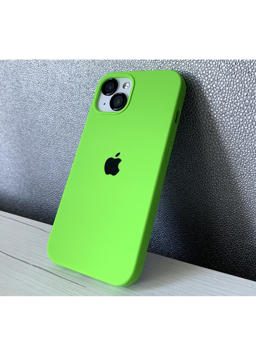 Чохол на айфон 13 Silicone case для 13 Open camera силіконовий Soft toch Салатовий / neon green No Brand (369137383)