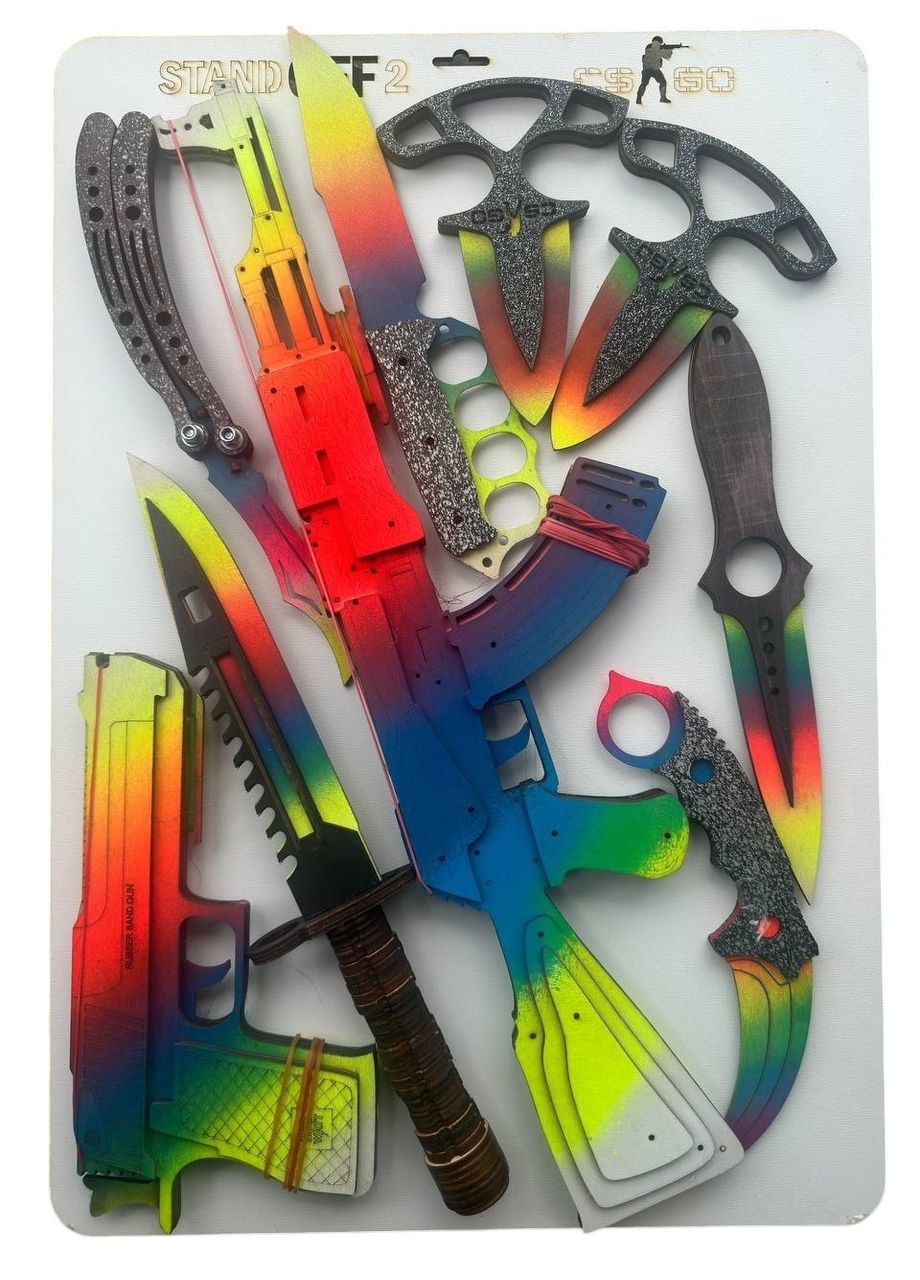 Набор деревянного оружия №5 с игры CS:GO Standoff 9 шт Цвет Синий + No Brand (330774481)