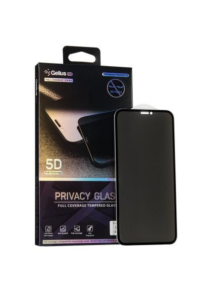 Скло захисне (00000070959) Gelius Pro 5D Privasy Glass for iPhone XS Max Black (366669035)
