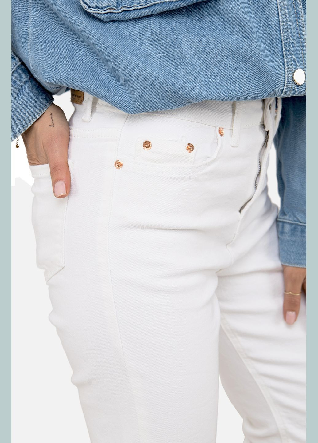 Жіночі джинси -straight колір білий ЦБ-00251036 Zarxlife - (307362441)