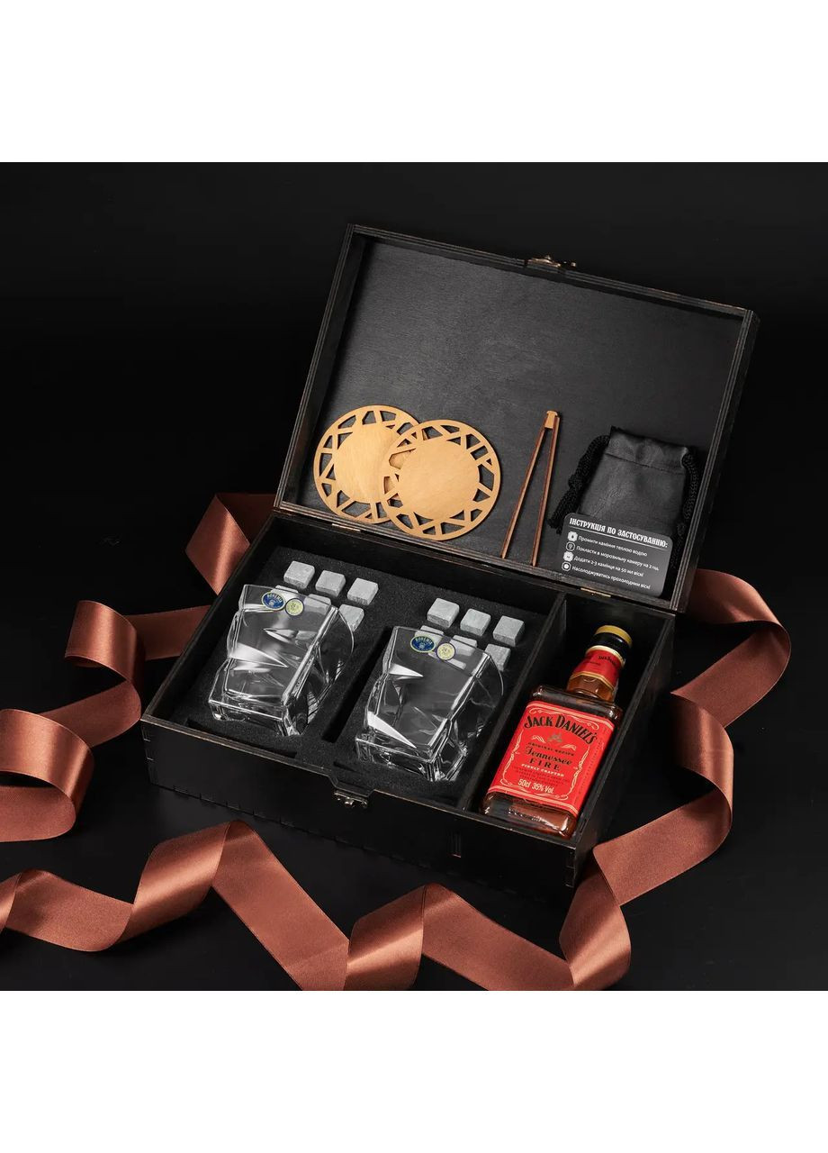 Набор из хрусталя для виски | Секция под алкоголь в подарочной коробке Bohemia Zig-Zag 300 мл Handmade WS209S (364988921)