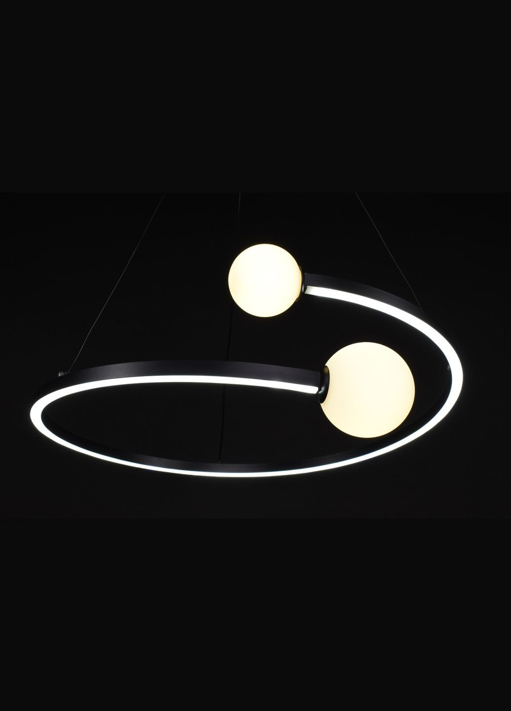 Люстра светодиодная подвесная LED светильник для квартиры на потолок лэд 27340 Черный 40-150х60х60 см. Sunnysky (364752370)