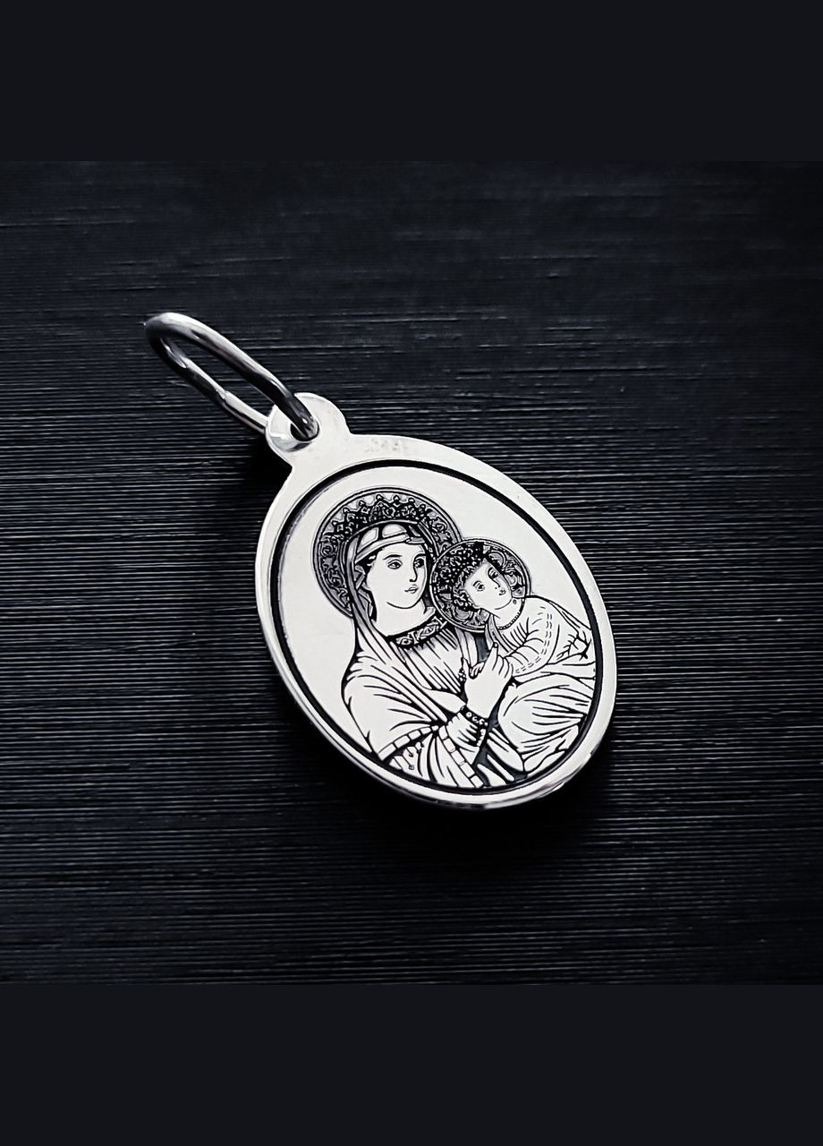 Срібна ікона з молитвою Отче наш. Срібний підвіс ладанка великий овал 26×20 мм арт.41401 No Brand (301537929)