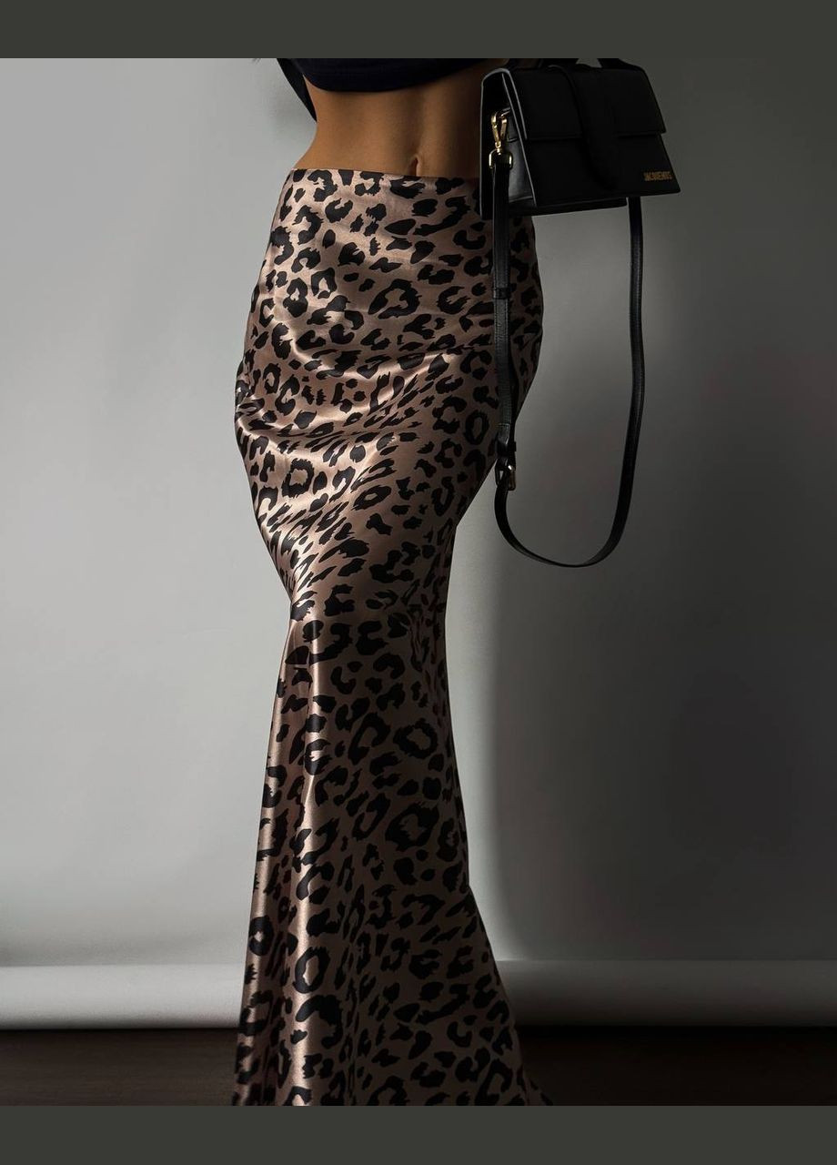 Бежевая кэжуал леопардовая юбка N.Family
