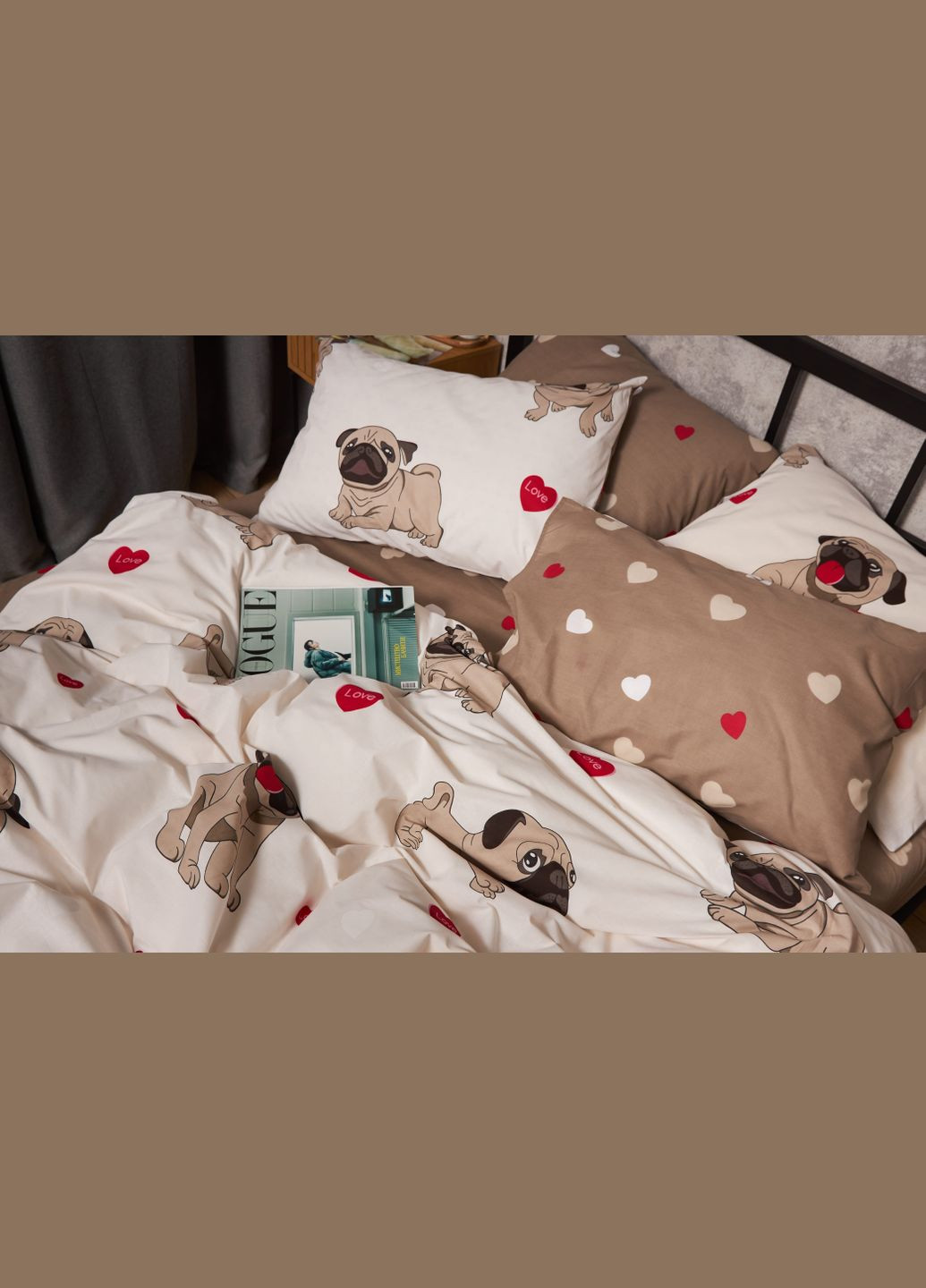 Комплект постільної білизни Бязь Gold Люкс «» Сімейний 160х220х2 наволочки 2х50х70 (MS-820005736) Moon&Star Bulldog Love (302973802)