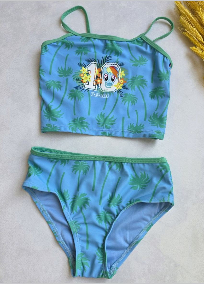 Блакитний літній купальник дитячий для дівчинки поні rainbow dash Lupilu Купальник