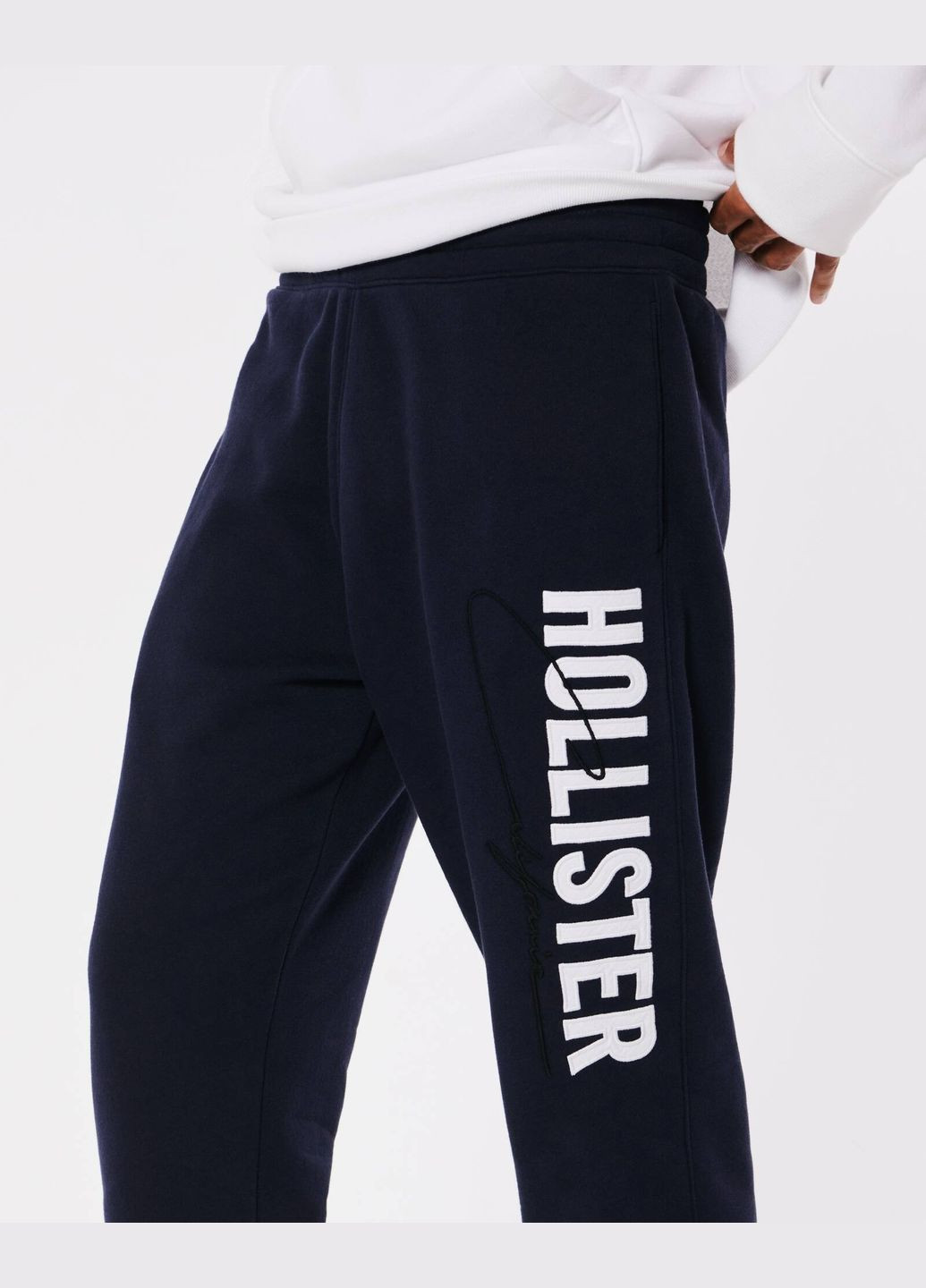 Темно-синие демисезонные брюки Hollister