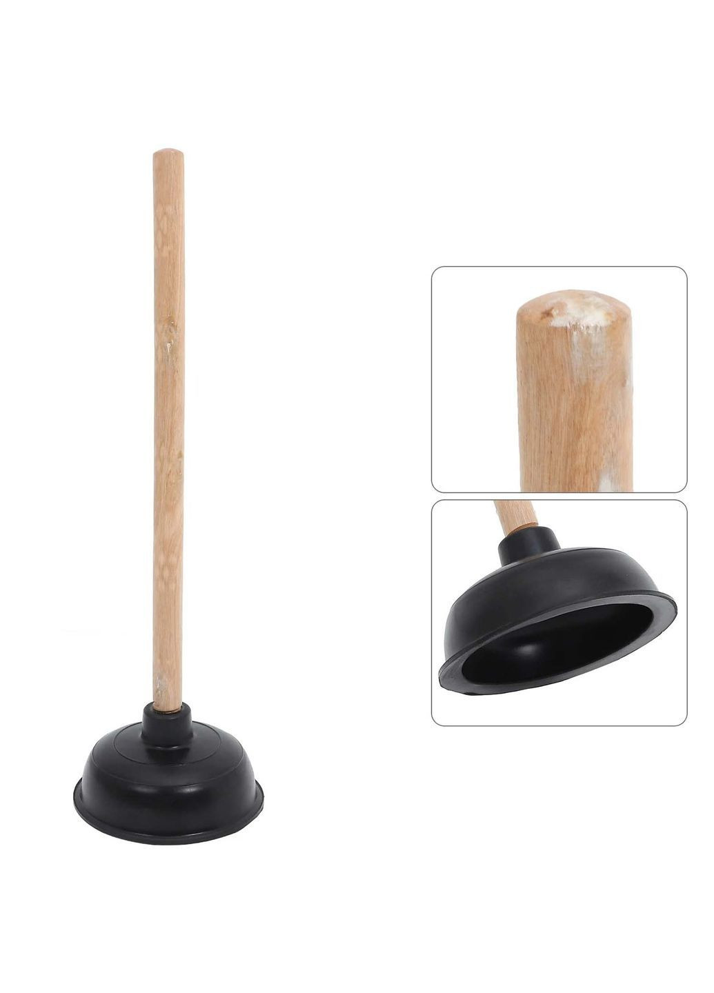 Вантуз с деревянной ручкой очиститель слива унитаза 38 см Господар (372019690)