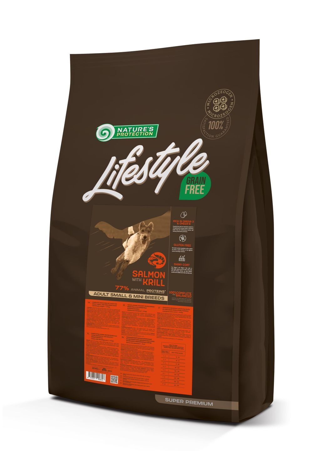 Сухий беззерновий корм з лососем та крилем для дорослих собак малих порід 10кг Nature's Protection (335226879)