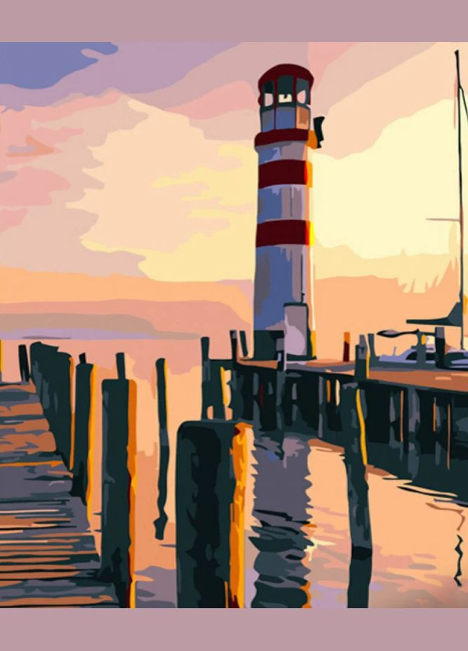 Картина по номерам Маяк на озере Нойзидль 40х50 см GS725 ( ) Strateg (328946126)