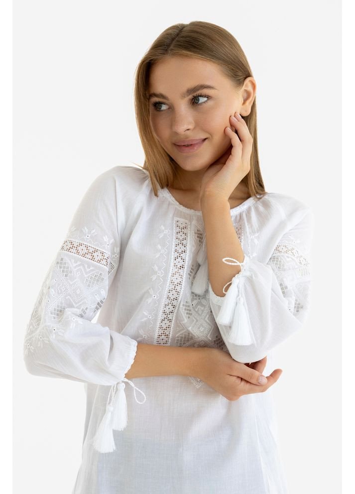 Белая вышиванка женская из батиста белослава (fm2098) Folk Moda (365729886)
