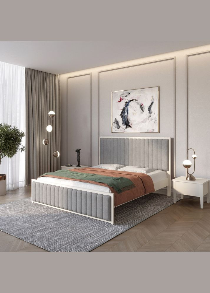 Односпальная деревянная кровать Вена (S2005Y50R)/Аляска 93 (Серый) 80х190 см (MBG-10477) Mebigrand (366084072)