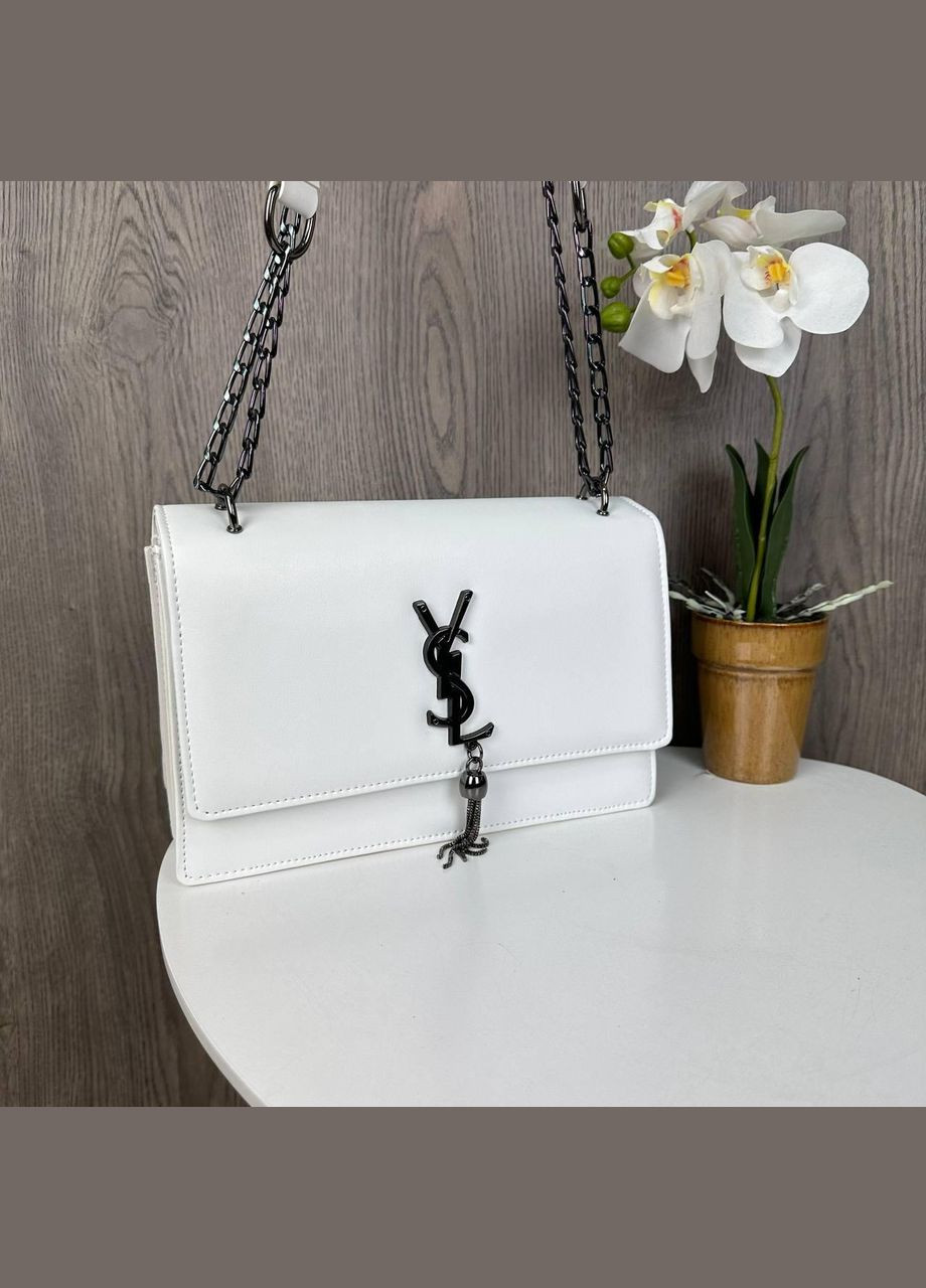 Стильна жіноча міні сумочка клатч з ланцюжком Білий No Brand (298996925)