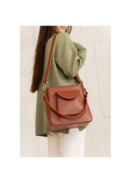 Сумка крос-боді через плече жіноча з натуральної шкіри маленька Коричневий 36681 The Wings (353689872)