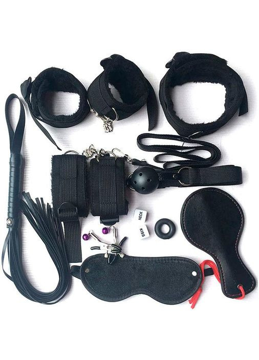 БДСМ набір з 10 предметів рожевого кольору для Садо-мазо. Набір бдсм з високоякісної еко-шкіри China (360603622)