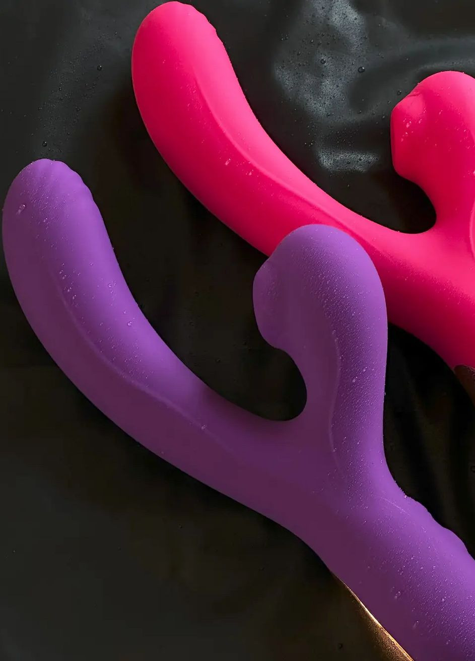 Вибратор 2в1 с вакуумной стимуляцией клитора фиолетовый No Brand (316554560)