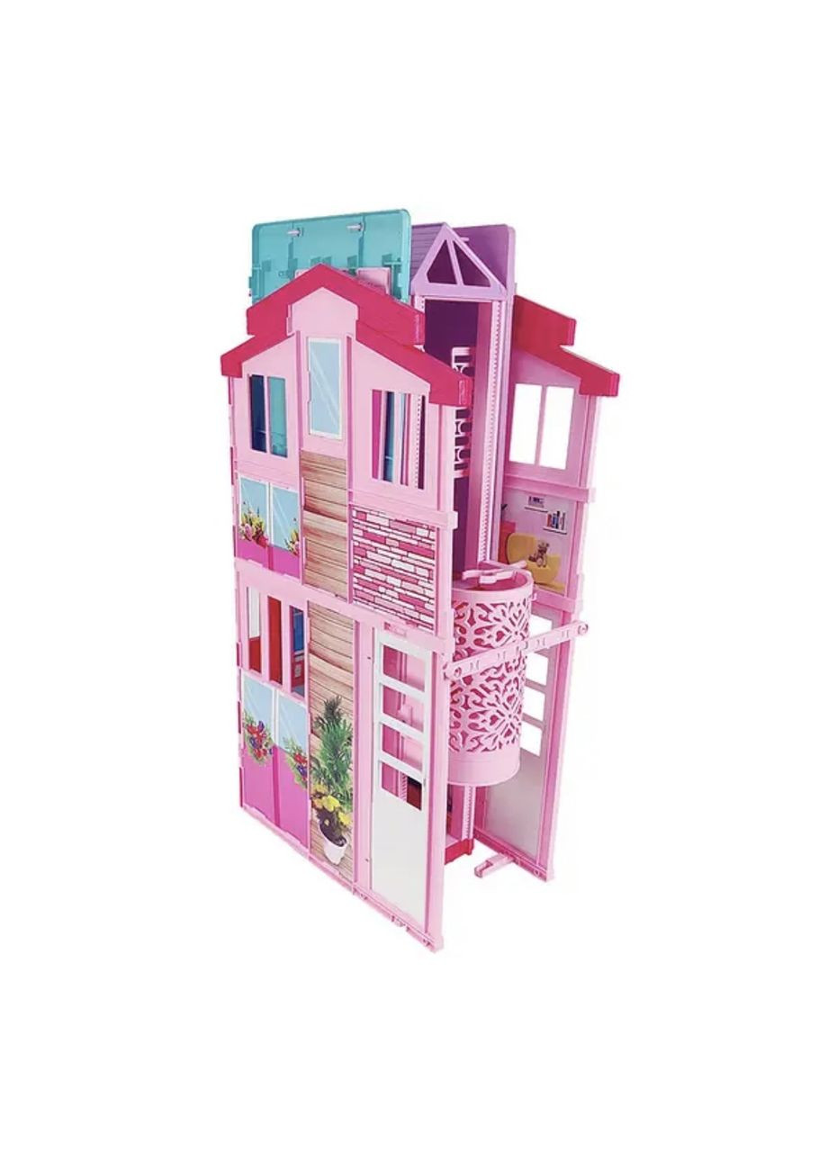 Домик для куклы двухэтажный 93*39*72 с лифтом и мебелью No Brand (370030822)