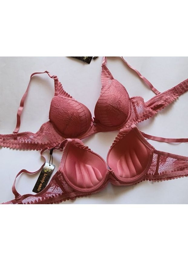 Темно-рожевий бюстгальтер з коректором мереживом lovelysmile на чашку в No Brand з кісточками