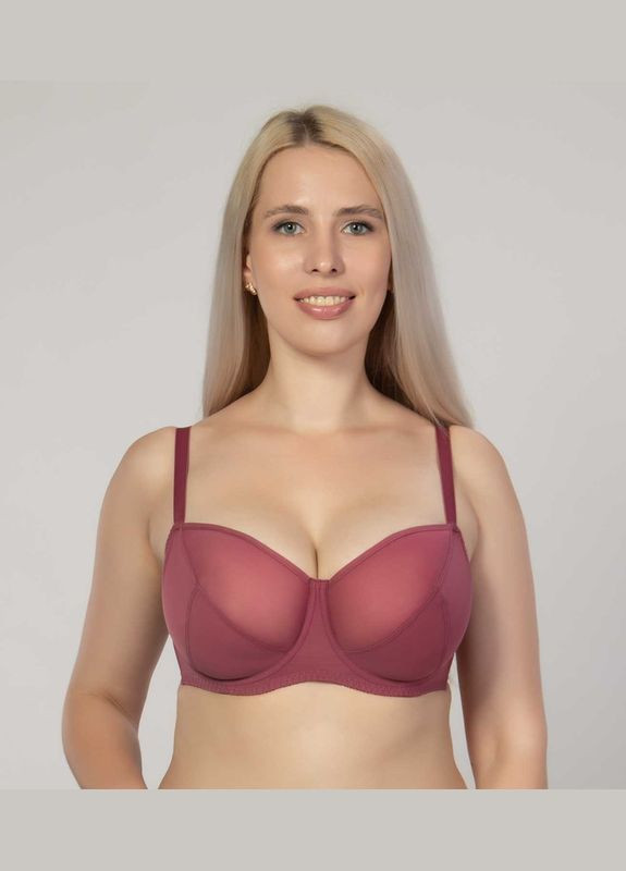 Бордовый бюстгальтер на косточках с мягкой чашкой Elita с косточками