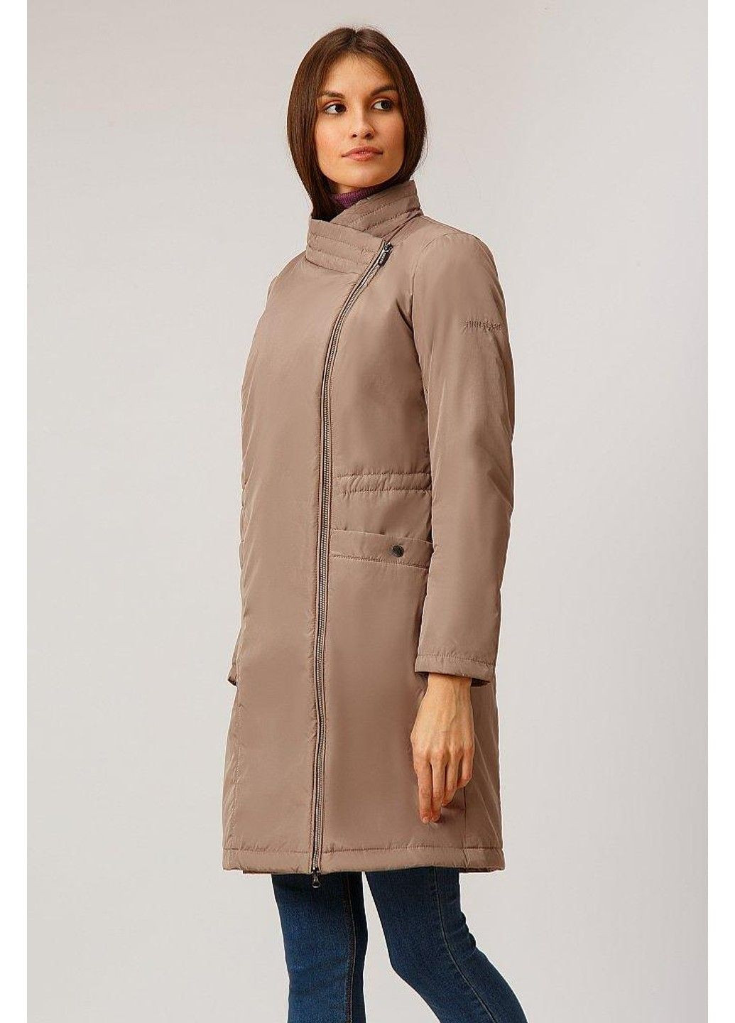 Коричневая демисезонная пальто b19-11020-623 Finn Flare