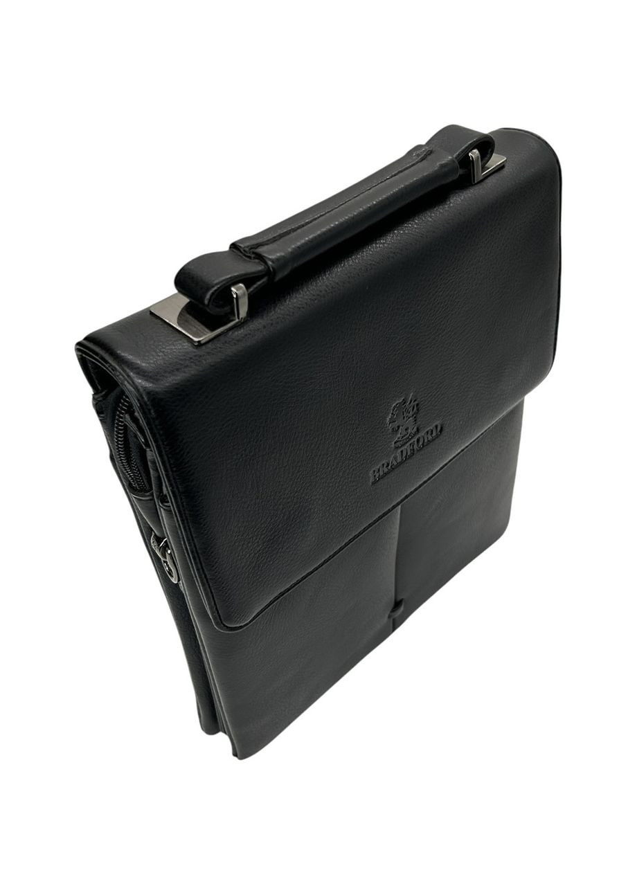 Чоловіча сумка з еко-шкіри Bradford ST9824-1 чорна 26x23x5 No Brand (371682221)