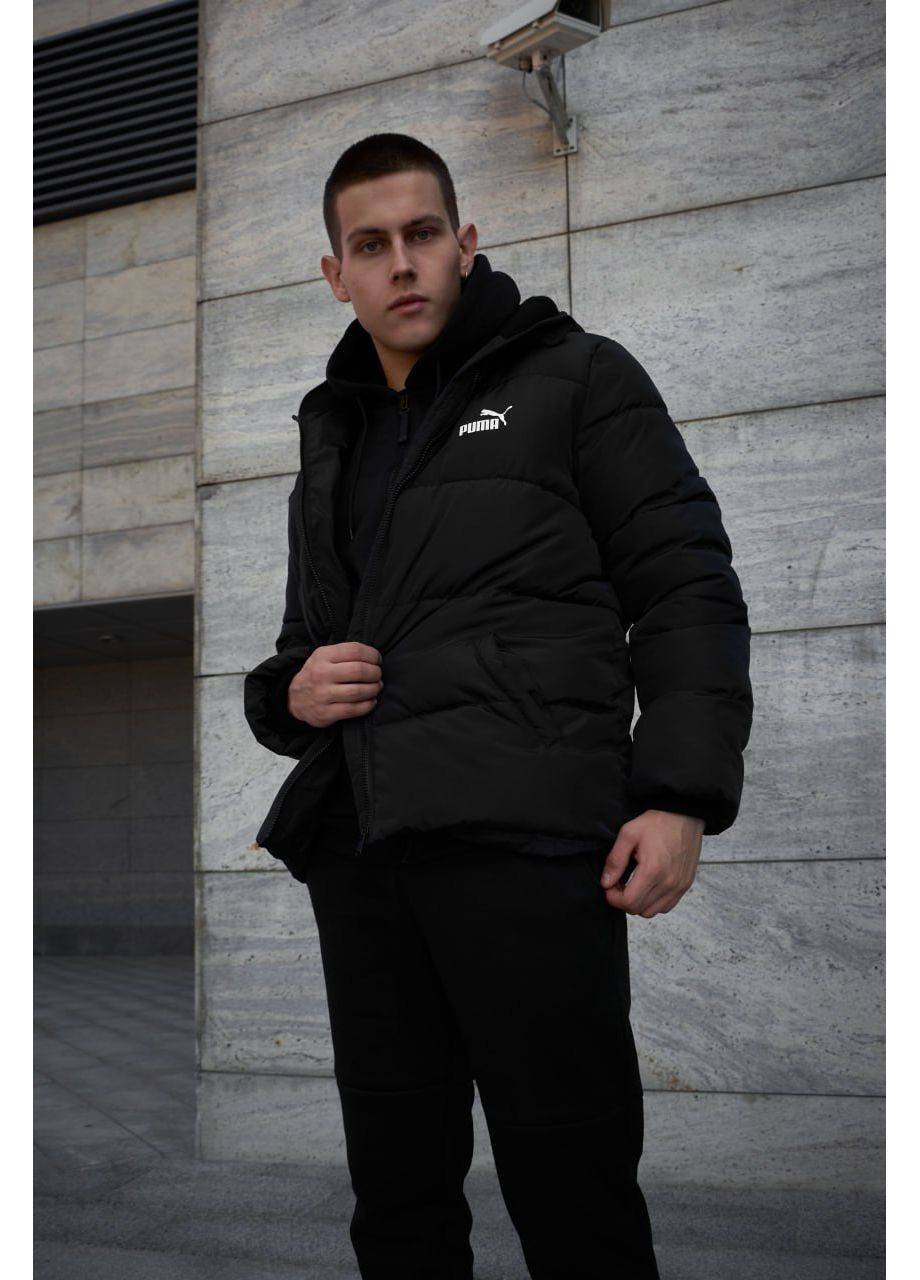 Черная зимняя куртка зимняя черная из лого Luna