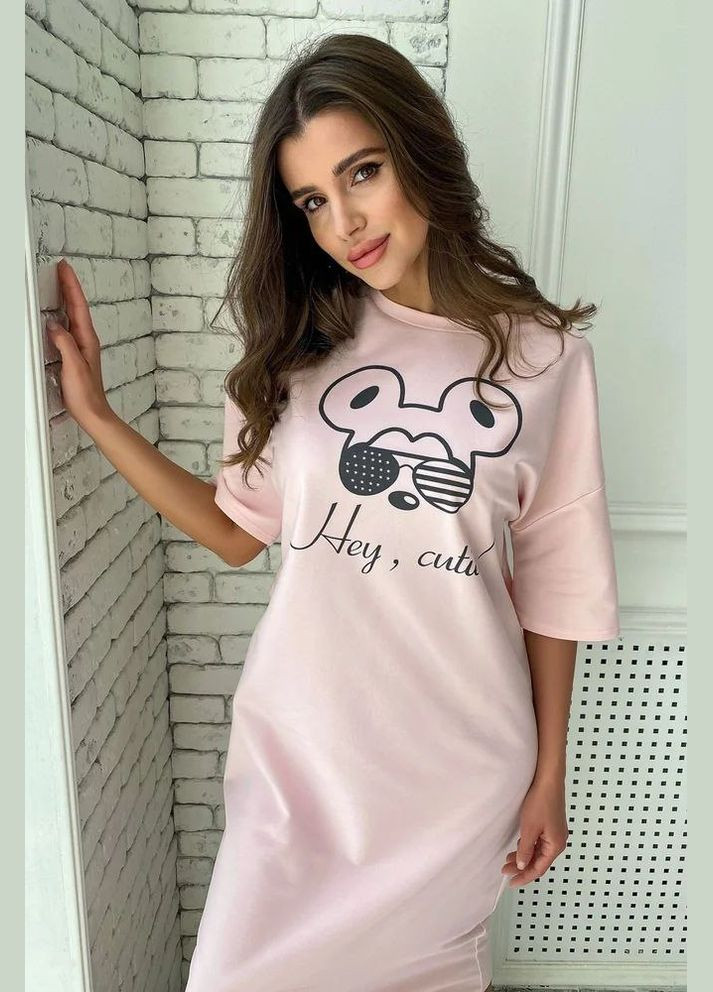 Розовое повседневный, кэжуал платье футляр Seventeen с рисунком