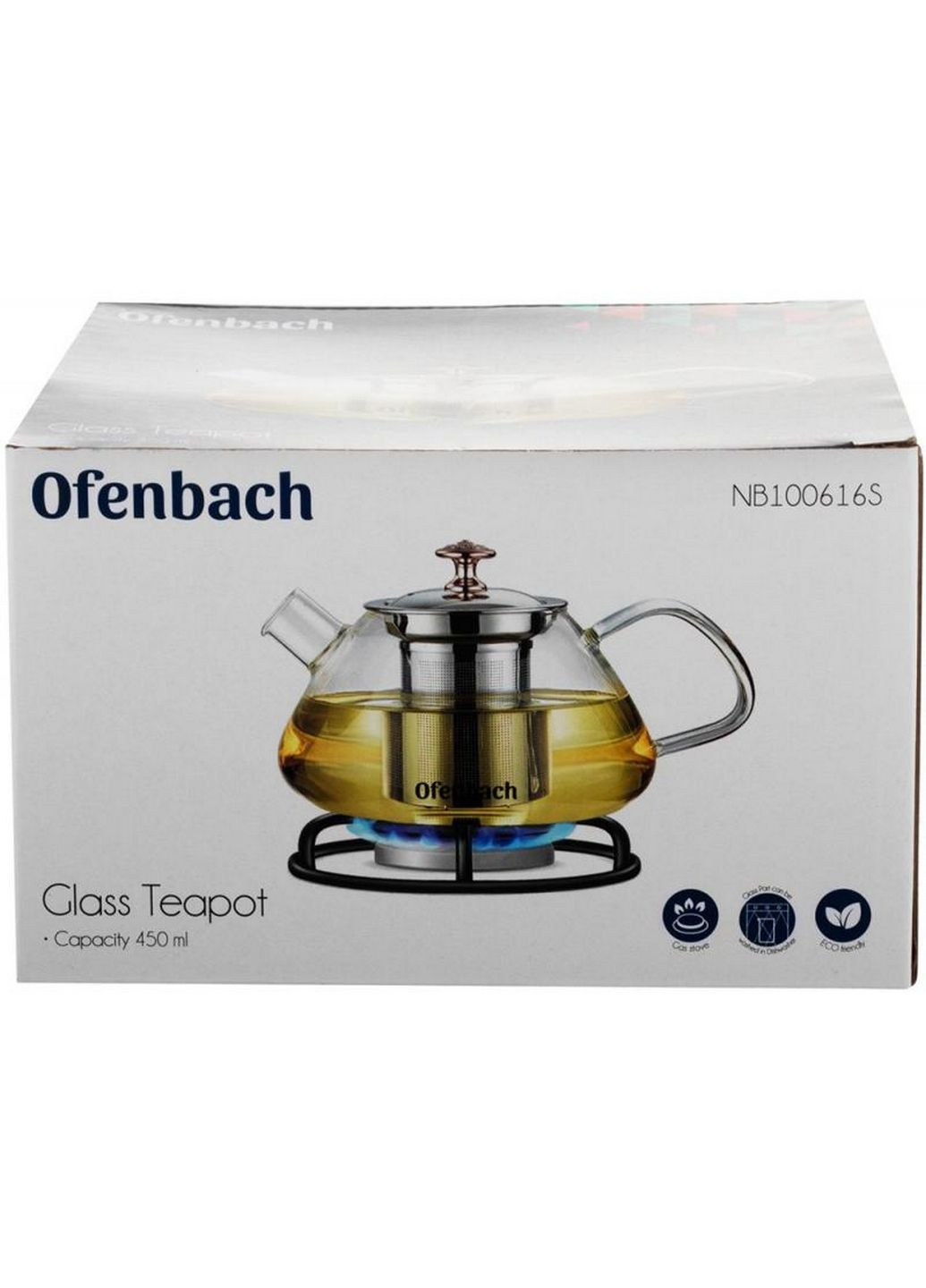 Чайник скляний заварювальний зі знімним ситечком Ofenbach (282591548)