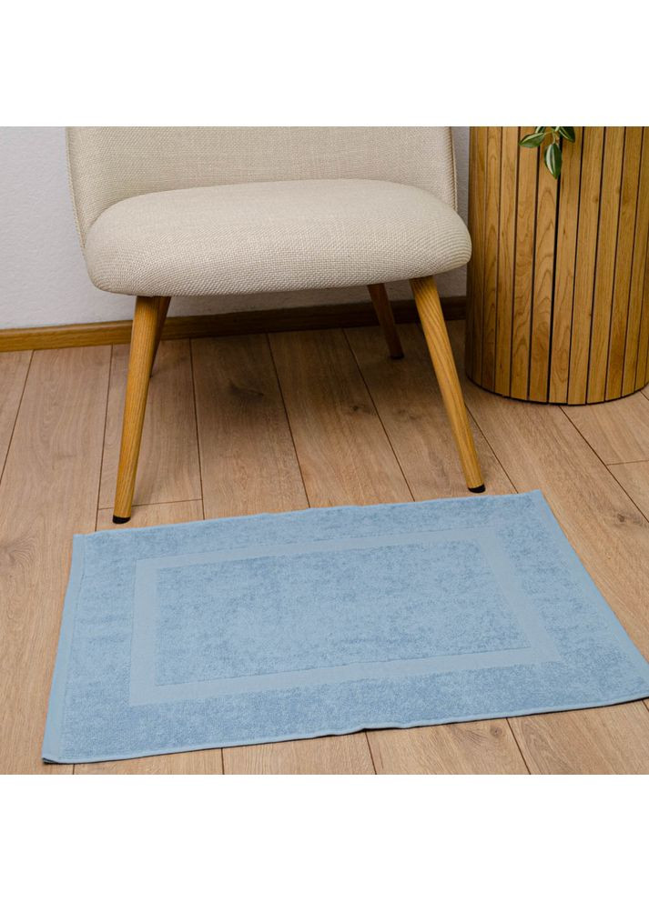 Махровий рушник для ніг з прямокутником 50х70см 380г/м2 ( ) GM Textile блакитний