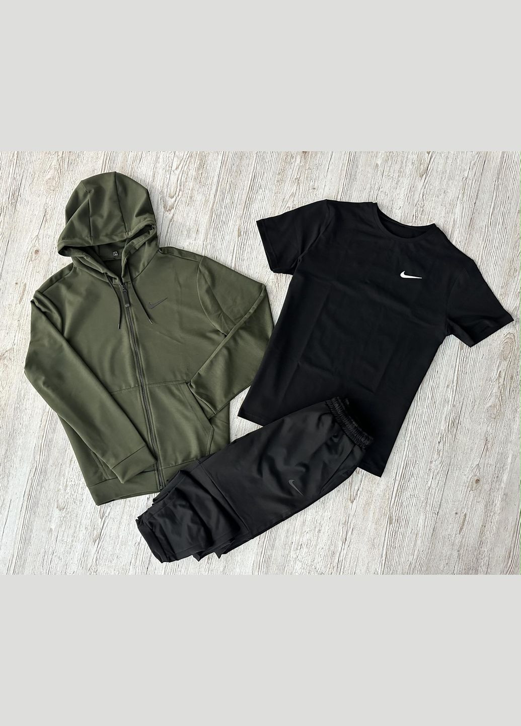 Демисезонный спортивный набор кофты на змейке+штаны+футболка (двунитка) No Brand (316659769)