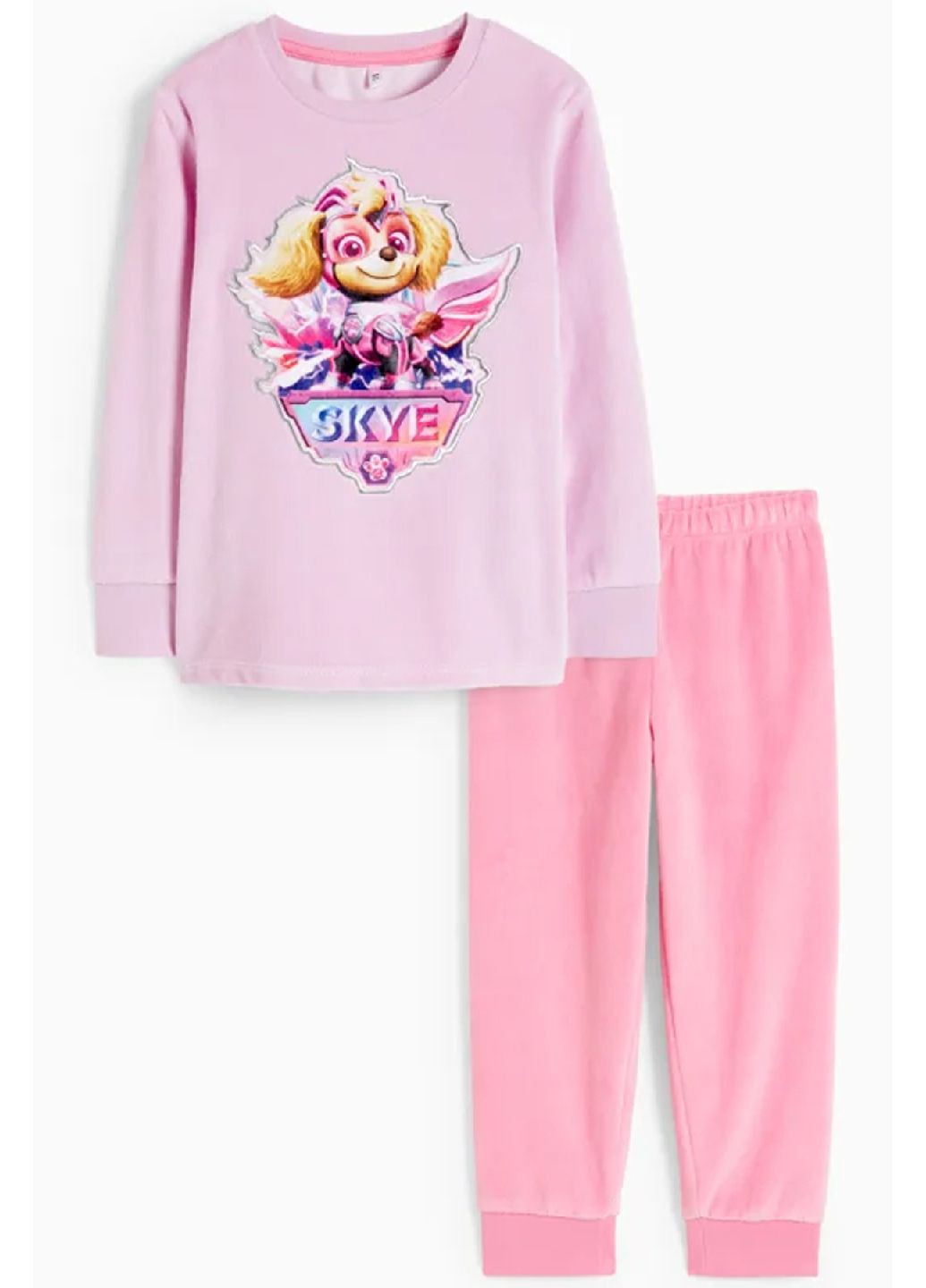 Розовая всесезон велюровая пижама (свитшот, брюки) свитшот + брюки C&A