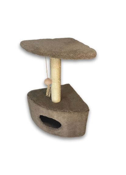 Дряпка Д11у угловая с будкой, коричневая, 39x39x65 см Природа (324625396)