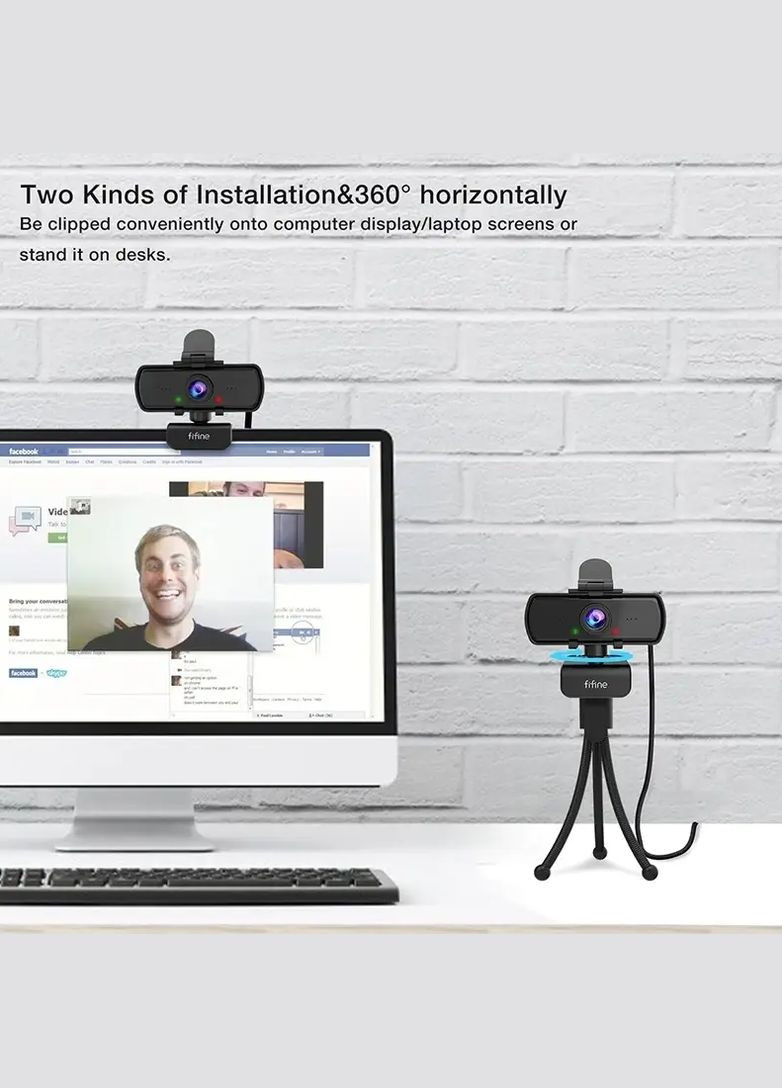 Вебкамера K420 для комп'ютера з мікрофоном і штативом триногою Fifine (300524014)